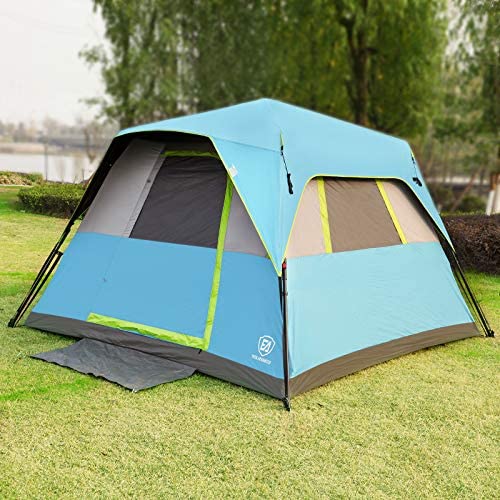 EVER ADVANCED Instant Cabin Tent 6 Person with Rainfly, 60s Easy Setup ...